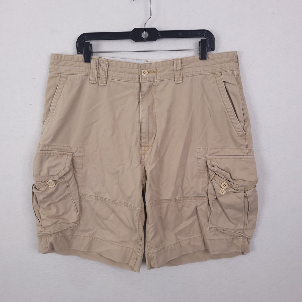 Vintage Polo Ralph Lauren Cargo Shorts Mens 38 Tan Khaki Chino Utility Pockets